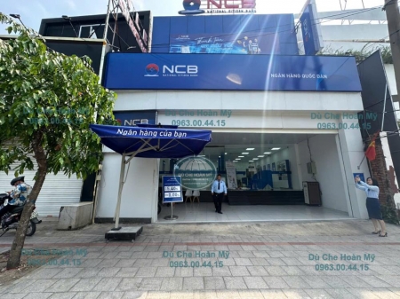 DỰ ÁN DÙ LỆCH TÂM VUÔNG HAI TẦNG IN LOGO CHO SACOMBANK, ABBANK, KLB, NCB