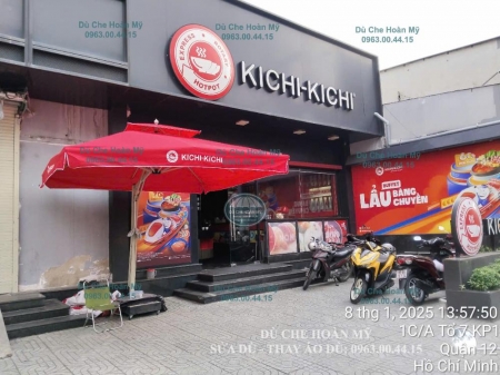 Dự Án Sửa Dù, Thay Áo Hơn 500 Dù Che In Logo Kichi-Kichi Tại TP.HCM Và Các Tỉnh Phía Nam